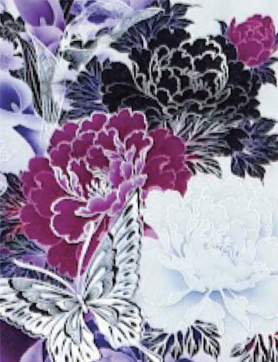 卒業式　卒業式衣装　卒業袴　袴　レンタル　古典　おしゃれ　白　花　牡丹　綺麗　格好良い　粋　ゴージャス　紫　黒