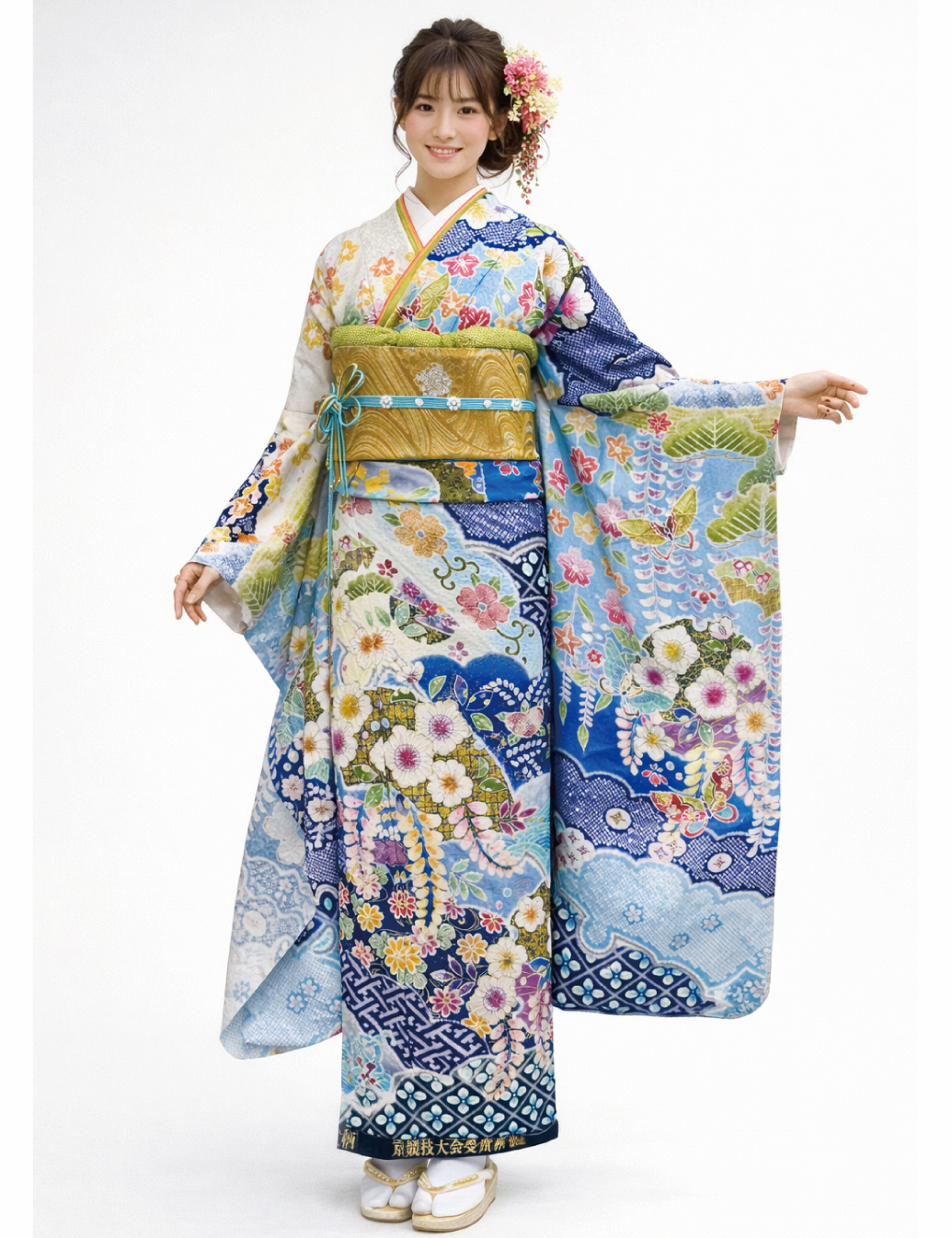 青辻が花振袖　高級振袖