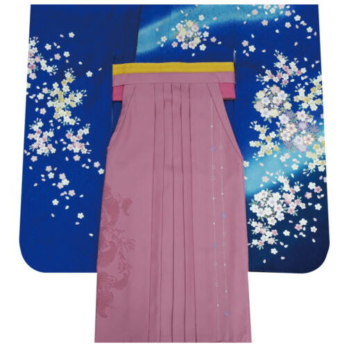 卒業式　卒業式衣装　卒業袴　袴　レンタル　古典　おしゃれ　青　桜　発光　可愛い