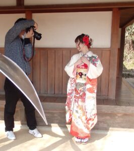 前撮り　記念撮影　振袖レンタル