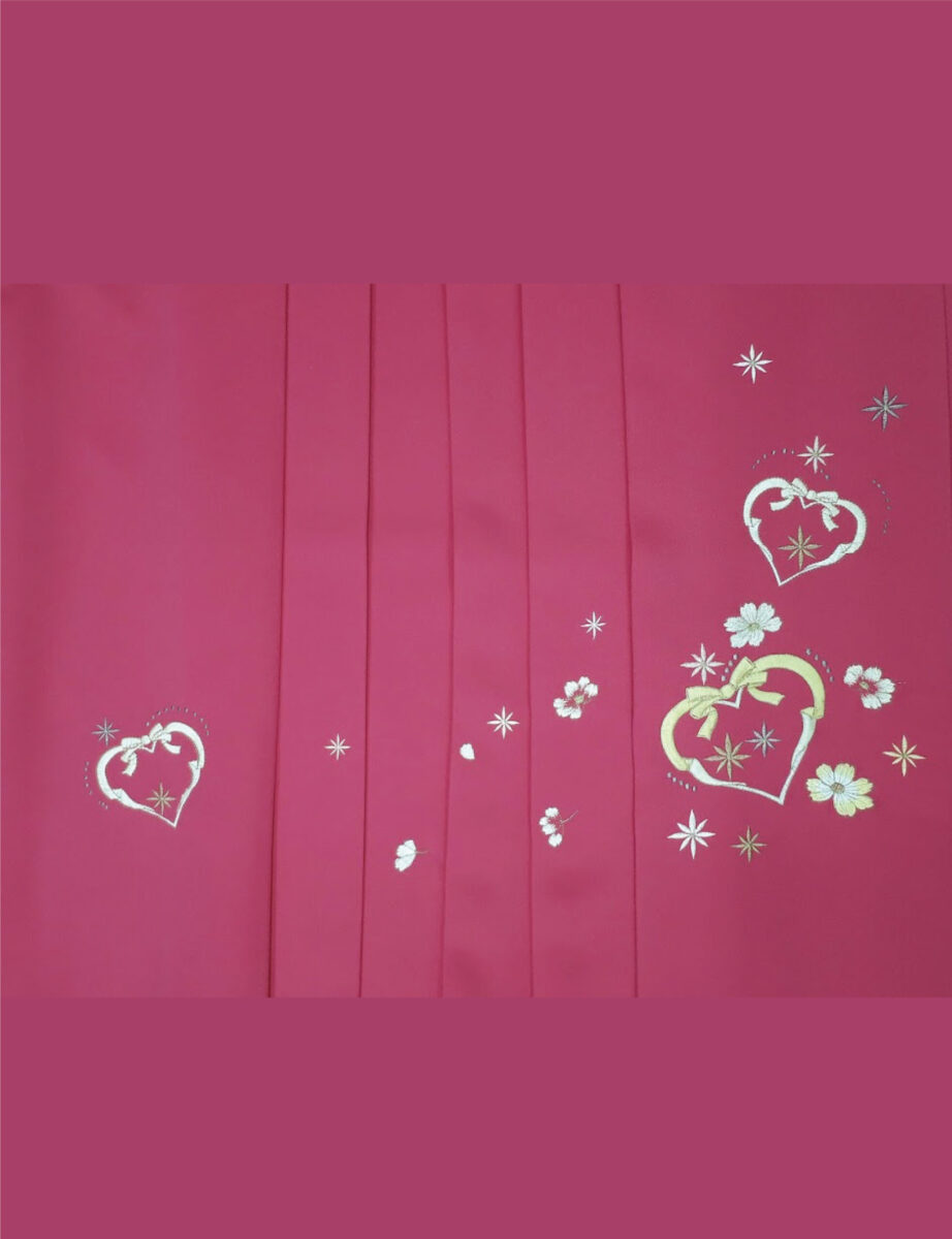 卒業式　卒業式衣装　卒業袴　袴　レンタル　刺繍　ピンク　ハート　可愛い