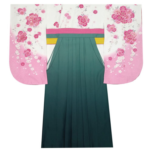 卒業式　卒業式衣装　卒業袴　袴　レンタル　古典　おしゃれ　白　ピンク　桃　桜　可愛い