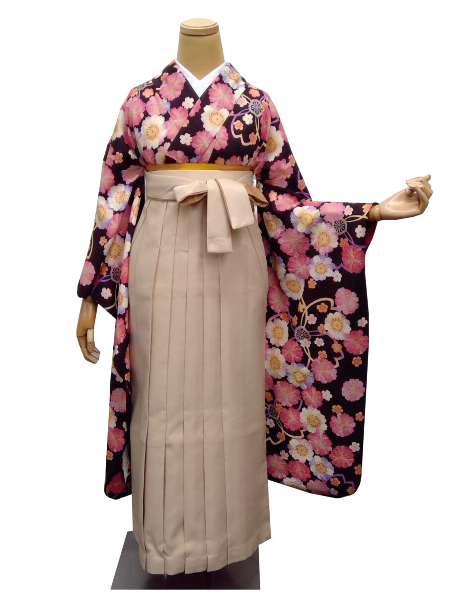 卒業式 卒業式衣装 卒業袴 袴 レンタル 古典 おしゃれ 桜 茶色 モダン 可愛い