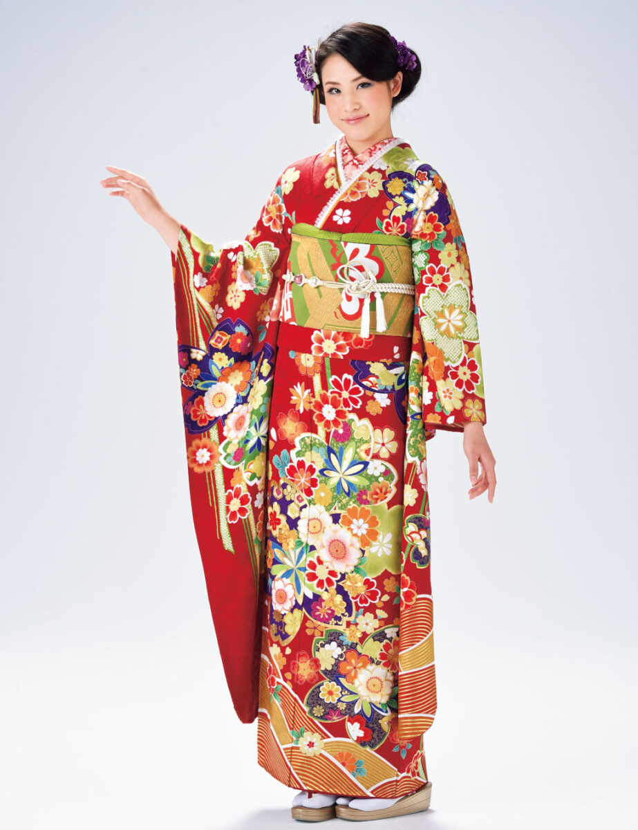 兵庫県　姫路　振袖レンタル　M　サイズ　赤