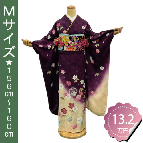 紫色の振袖レンタル　Mサイズ