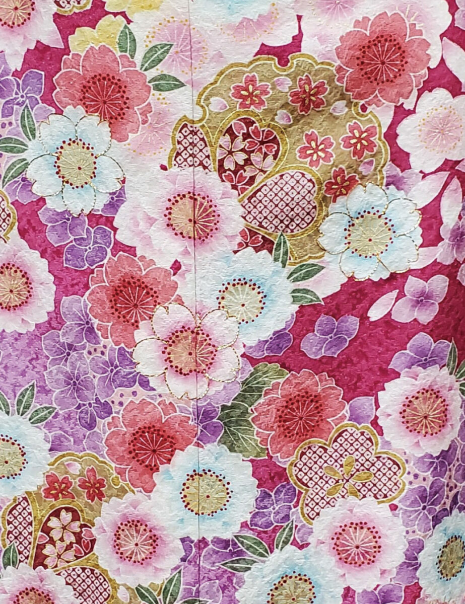 ピンク・桃色振袖レンタル。桜柄のMサイズの振袖です。