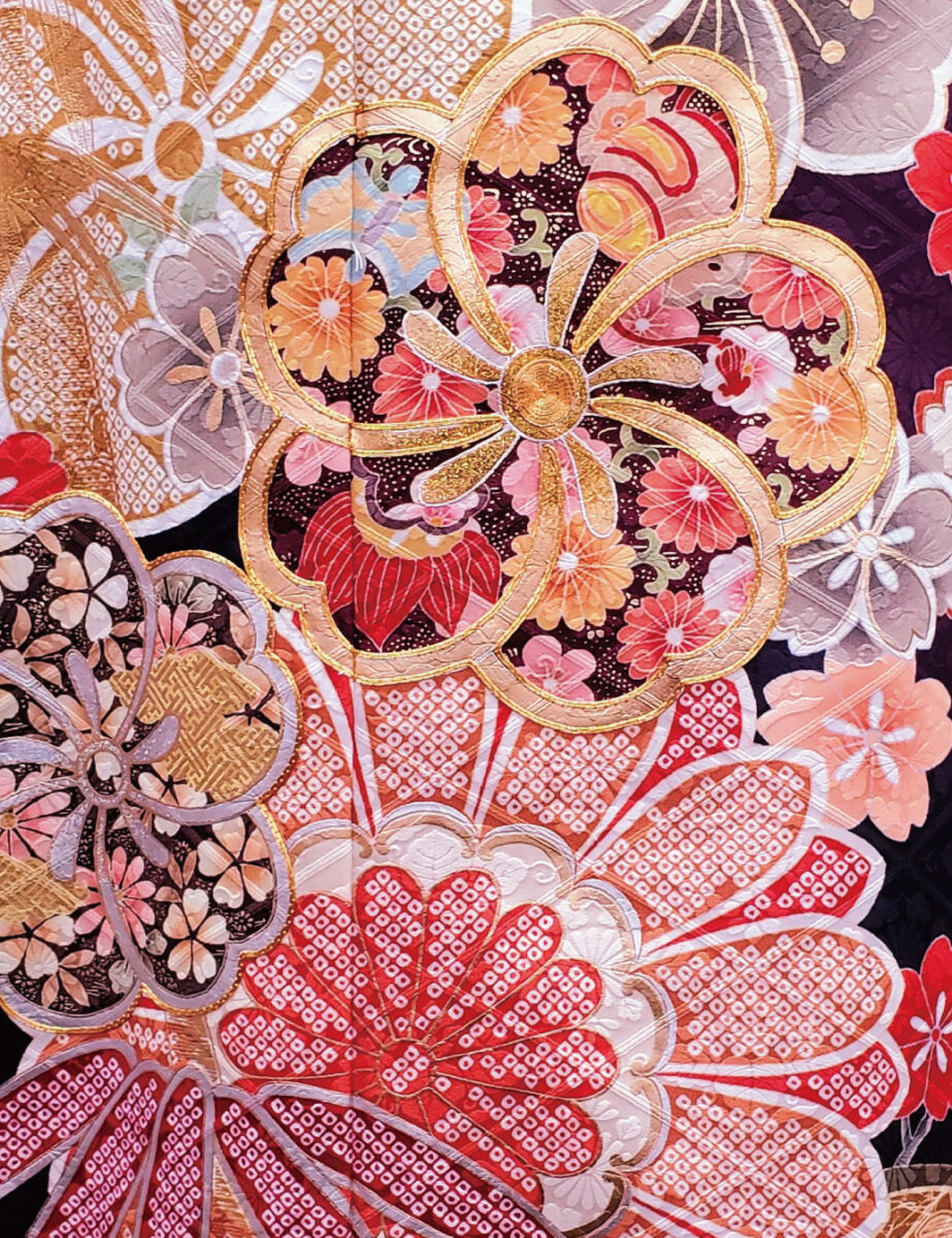 紫色　金彩　振袖レンタル　Sサイズ　笹　梅　桜