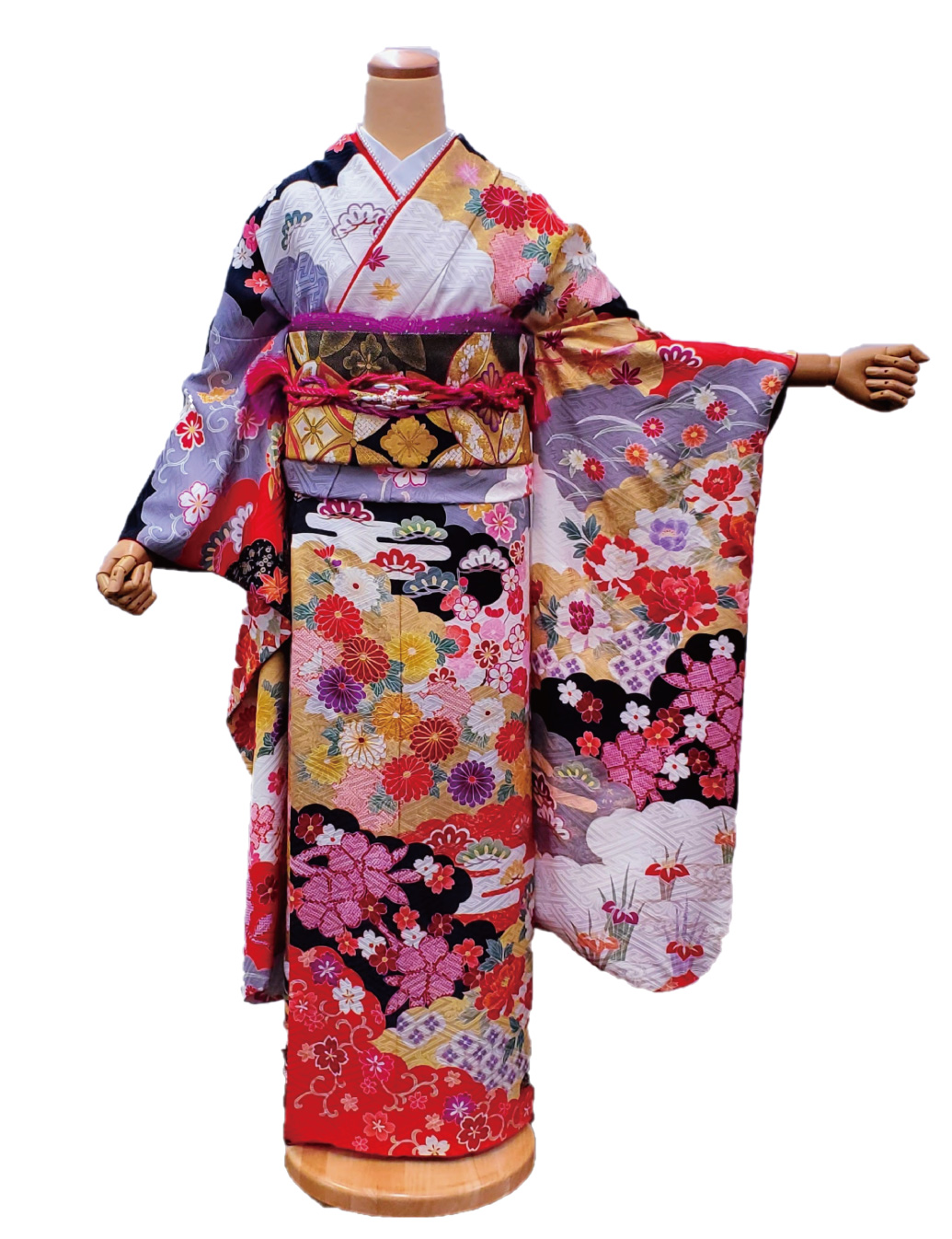 古典振袖　晴れ着　振袖レンタルSサイズ　四季の花