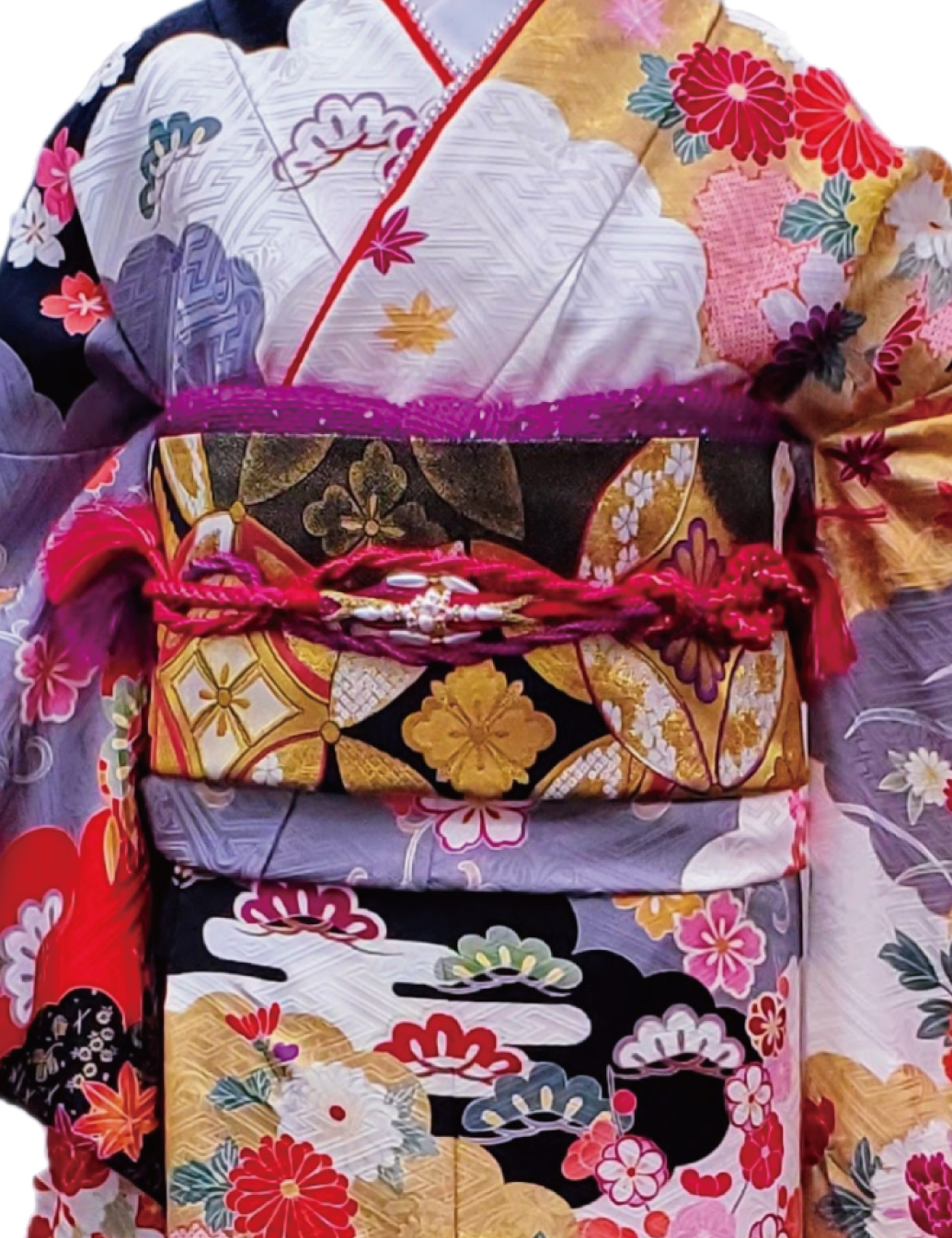 古典振袖　晴れ着　振袖レンタルSサイズ　四季の花