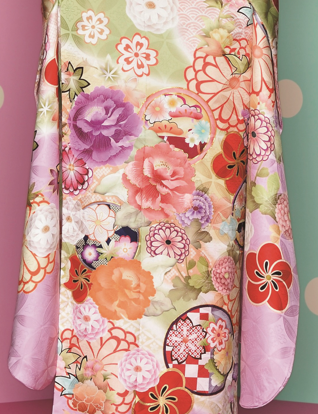 黄緑-振袖レンタルのSサイズ、成人式の振袖レンタル