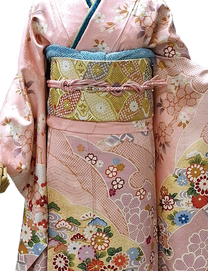 桃色の古典、振袖レンタル