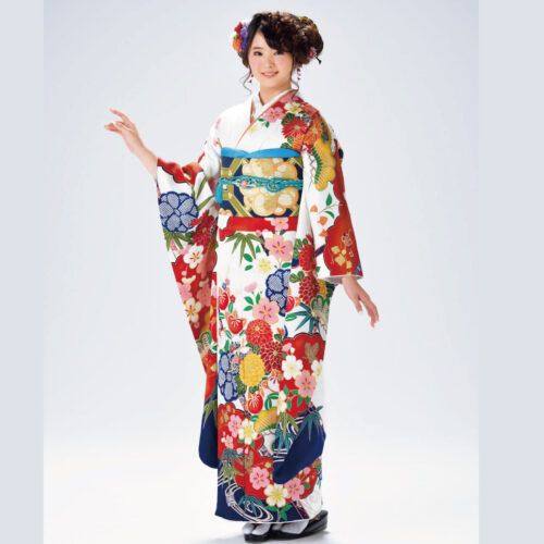 兵庫県 姫路 振袖レンタル L サイズ 白 赤