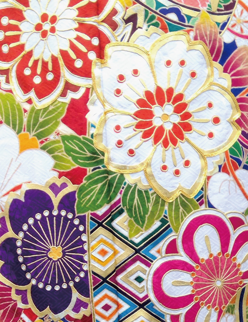 姫路市の成人式、古典柄の赤色振袖レンタル