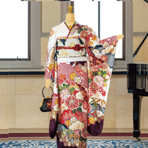 高級振袖レンタル 白色 古典