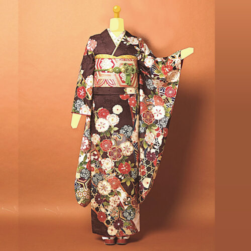 兵庫県 姫路 振袖レンタル M サイズ 茶 くすみ