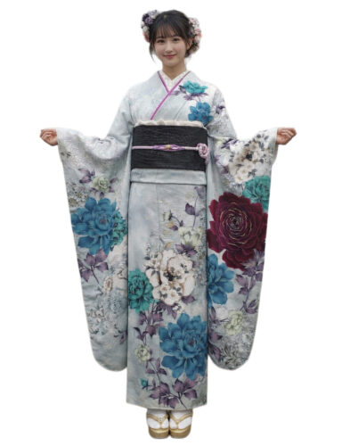 ブルーグリーン　振袖レンタル　小柄サイズ　姫路市周辺