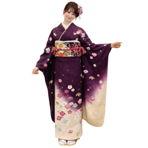 紫色の振袖レンタル　Mサイズ