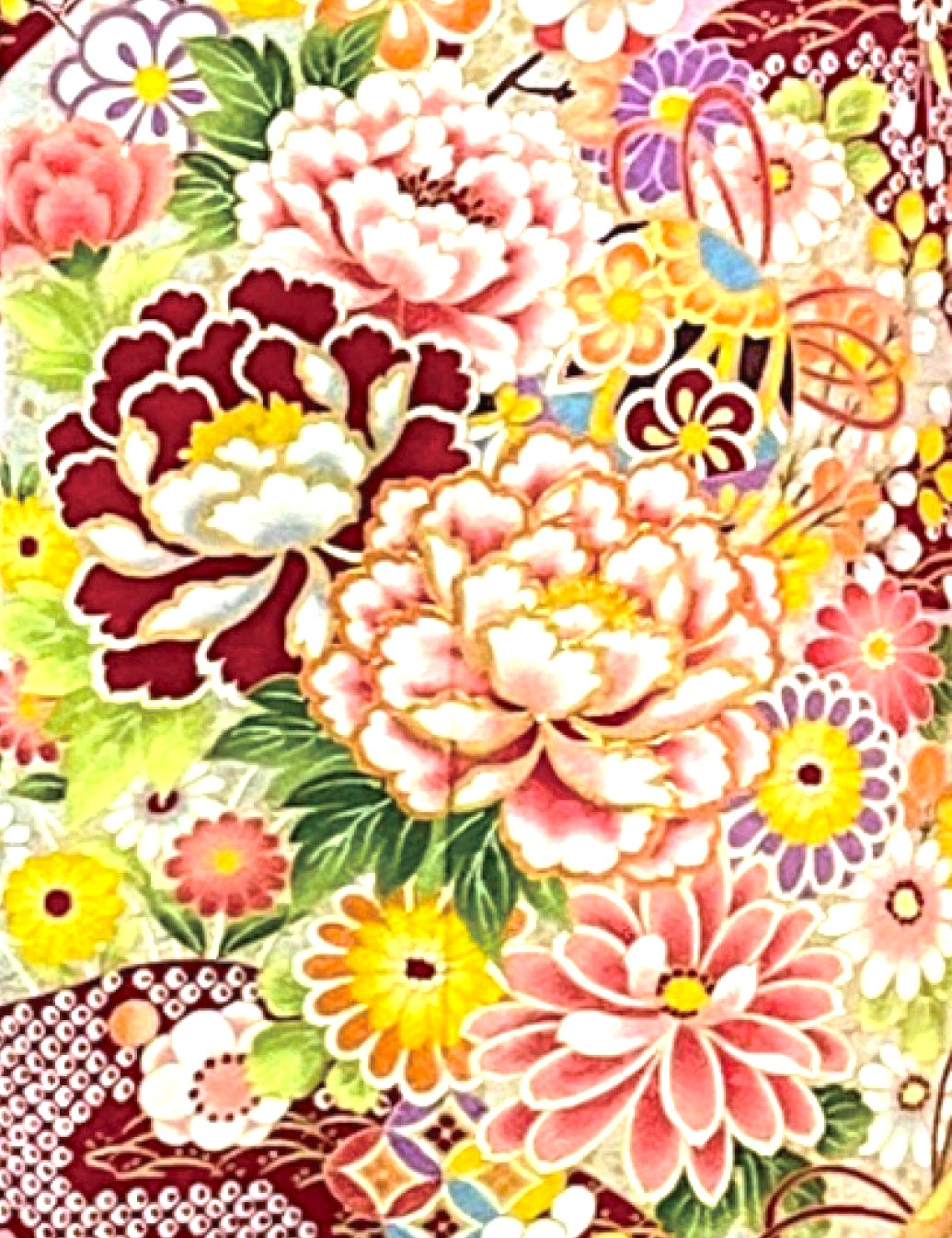 振袖レンタル　Lサイズ　桃色　蝶　花　可愛い