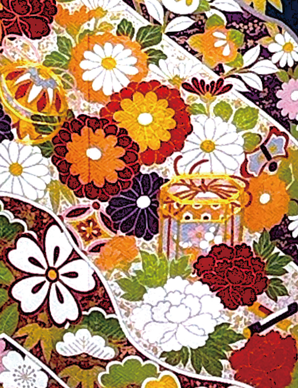 深緑色の振袖レンタル Mサイズ 古典柄