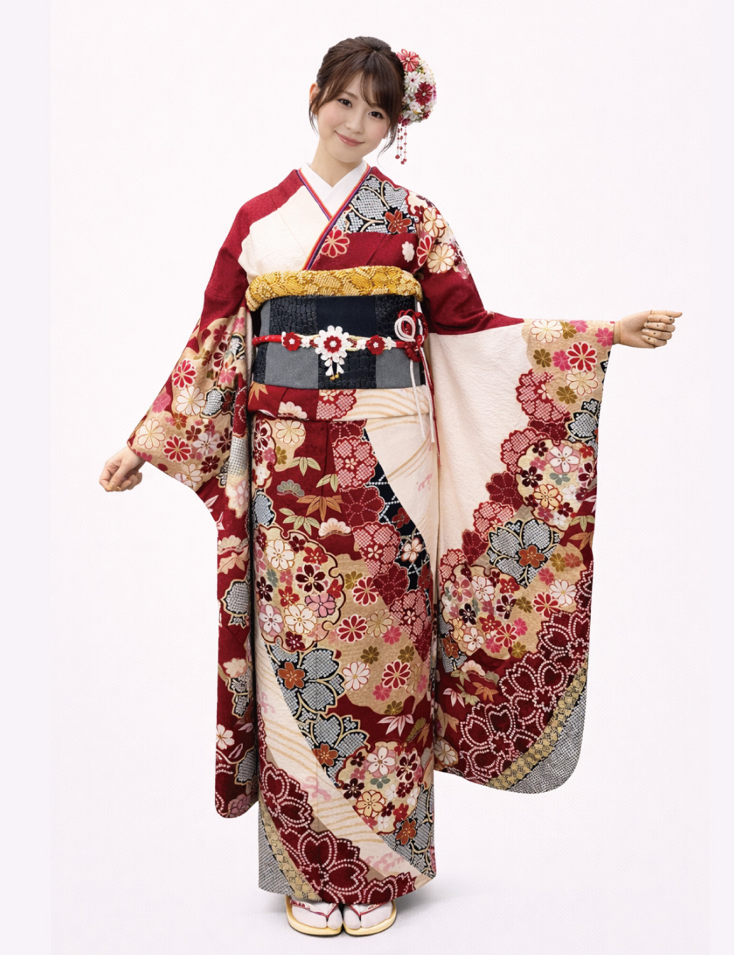 赤白振袖レンタル振袖レンタルSサイズ 姫路市の成人式