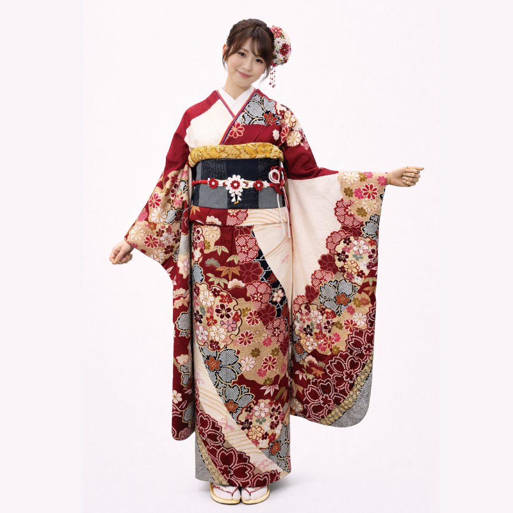 赤白振袖レンタル振袖レンタルSサイズ 姫路市の成人式