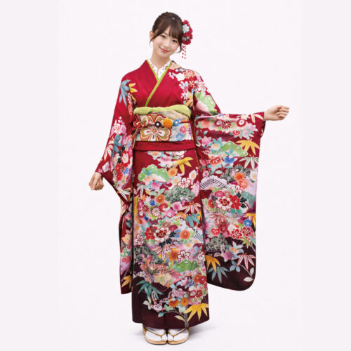 兵庫県　姫路　振袖レンタル　S　サイズ　赤