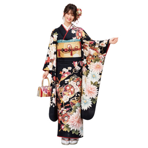 兵庫県　姫路　振袖レンタル　L　サイズ　黒