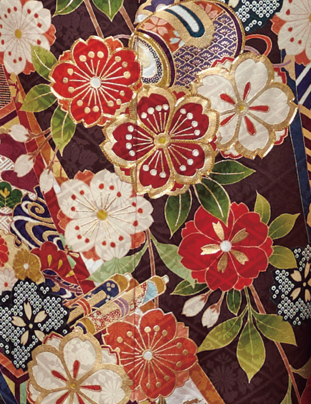 兵庫県　姫路　振袖レンタル　M　サイズ　茶　くすみ