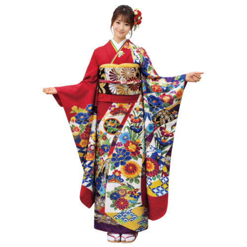 兵庫県　姫路　振袖レンタル　M　サイズ　赤