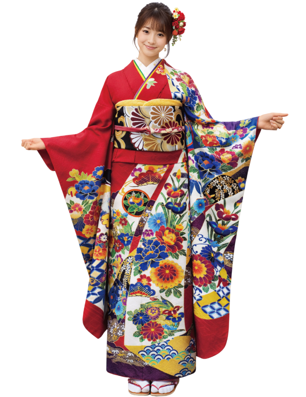 兵庫県　姫路　振袖レンタル　M　サイズ　赤