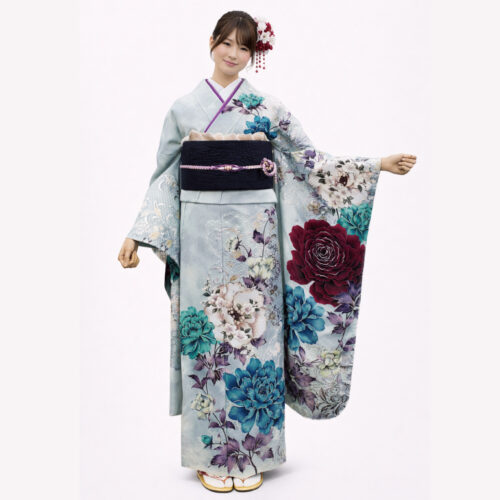 ブルーグリーン　振袖レンタル　小柄サイズ　姫路市周辺