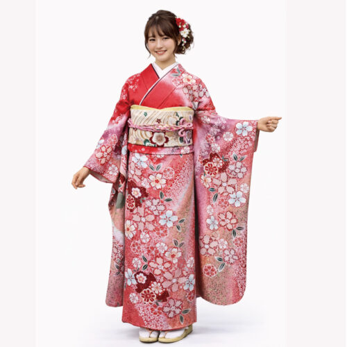 おぼろ絞り桃色振袖レンタル、姫路市の成人式