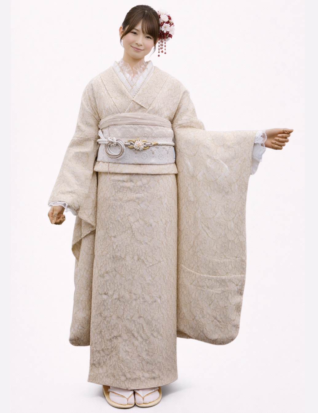 姫路市の成人式 レースの振袖レンタルSサイズ