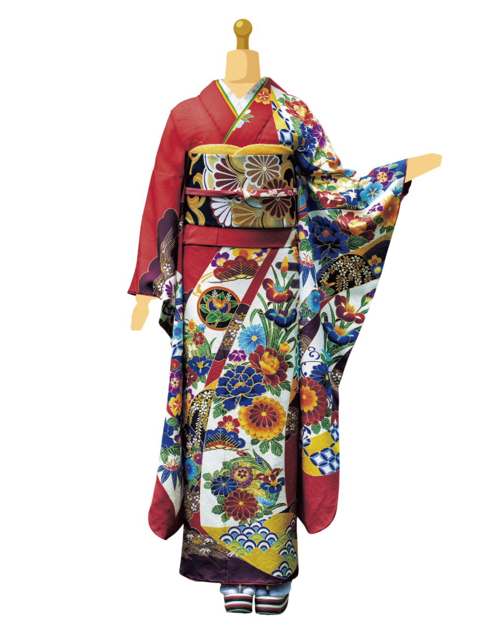 兵庫県　姫路　振袖レンタル　M　サイズ　赤