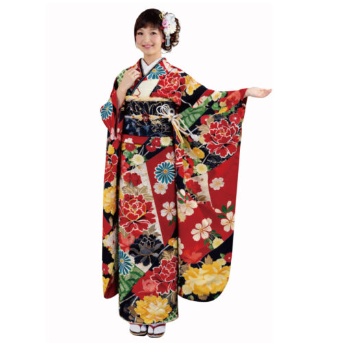 兵庫県　姫路　振袖レンタル　M　サイズ　赤