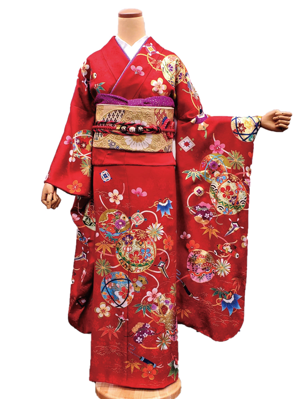 兵庫県　姫路　振袖レンタル　S　サイズ　赤