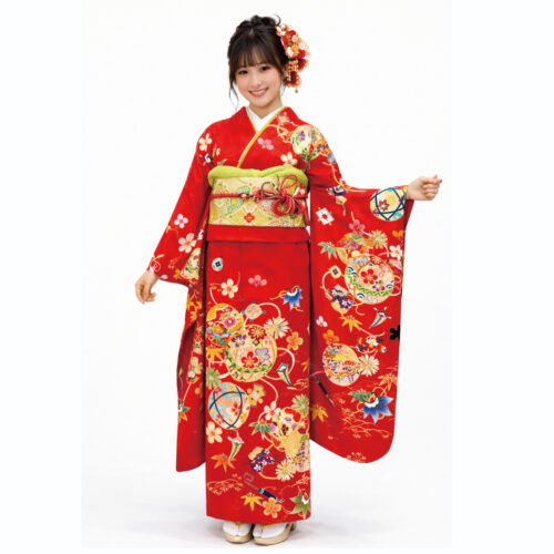 兵庫県　姫路　振袖レンタル　S　サイズ　赤