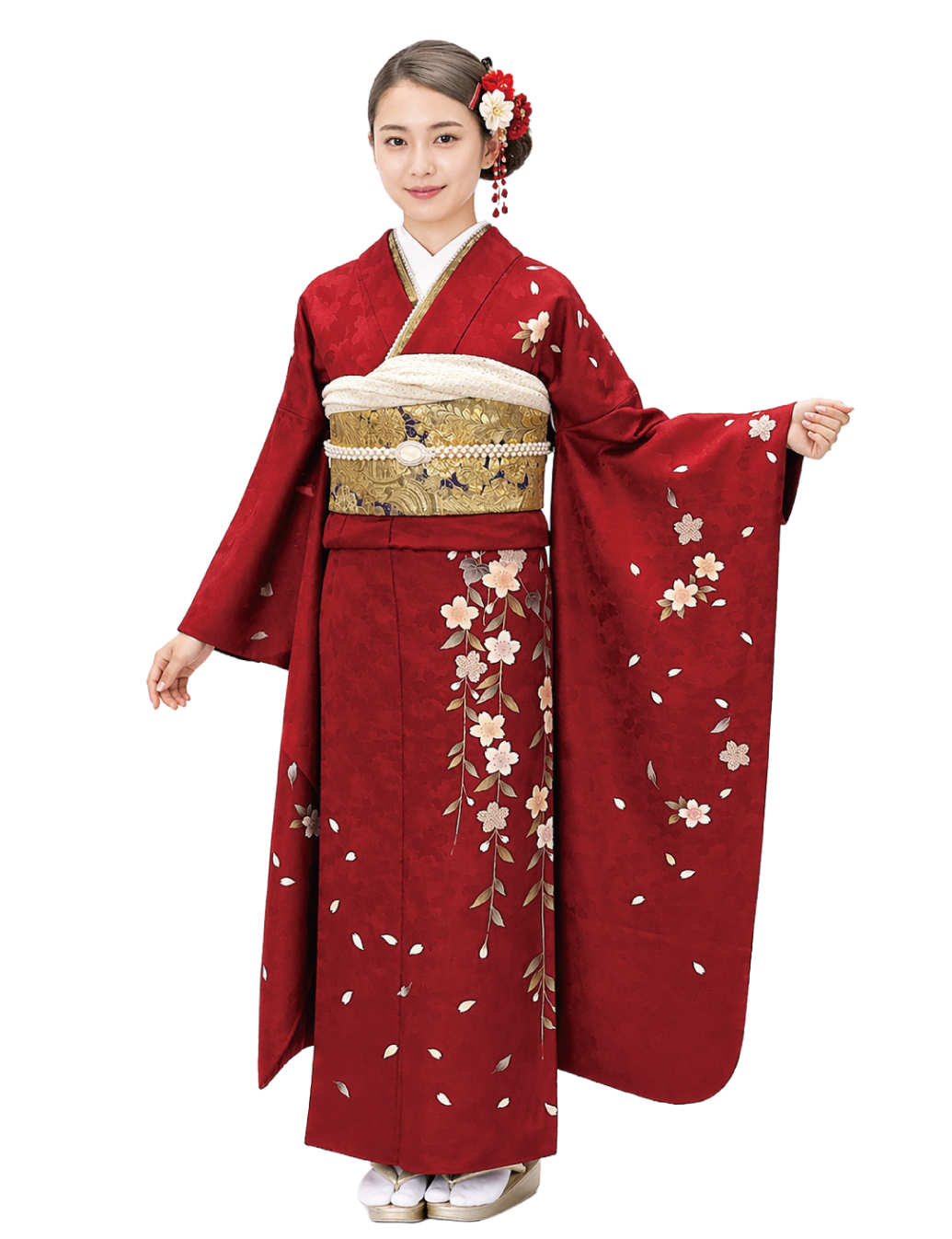 赤振袖レンタル　LLサイズ