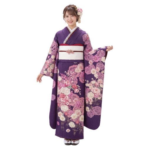 牡丹 青紫 振袖レンタル