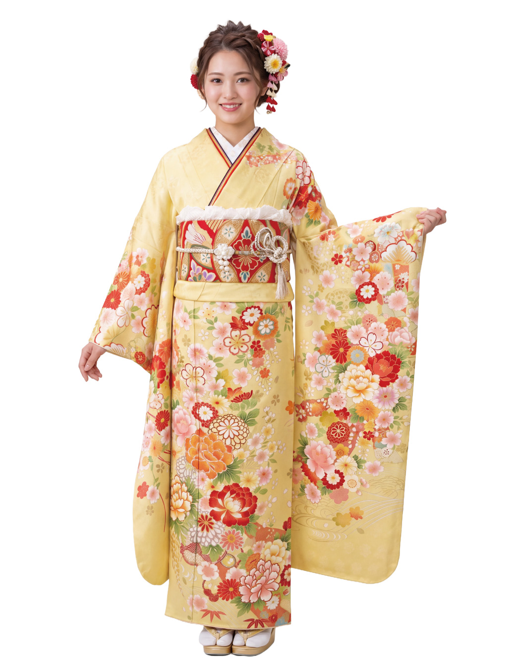 黄色の振袖レンタル
