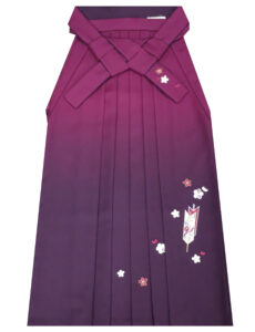 卒業式　卒業式衣装　卒業袴　袴　レンタル　刺繍　紫　赤紫　ぼかし　矢羽根　花