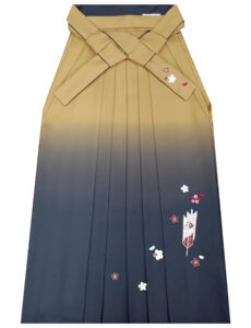卒業式　卒業式衣装　卒業袴　袴　レンタル　刺繍　からし　こげ茶　茶　矢羽根　ぼかし