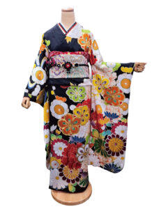 姫路　成人式　黒色振袖レンタル