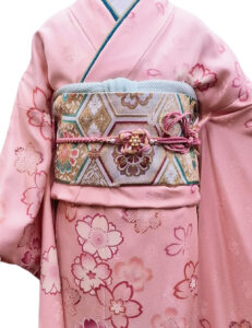 桜色の振袖レンタル　Sサイズ　桜柄