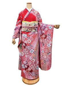 おぼろ絞り桃色振袖レンタル、姫路市の成人式